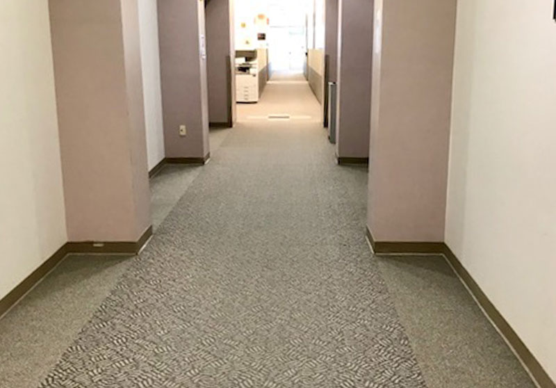 Old carpet at CyraCom office