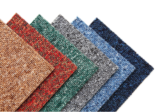 Colorful commercial carpet samples